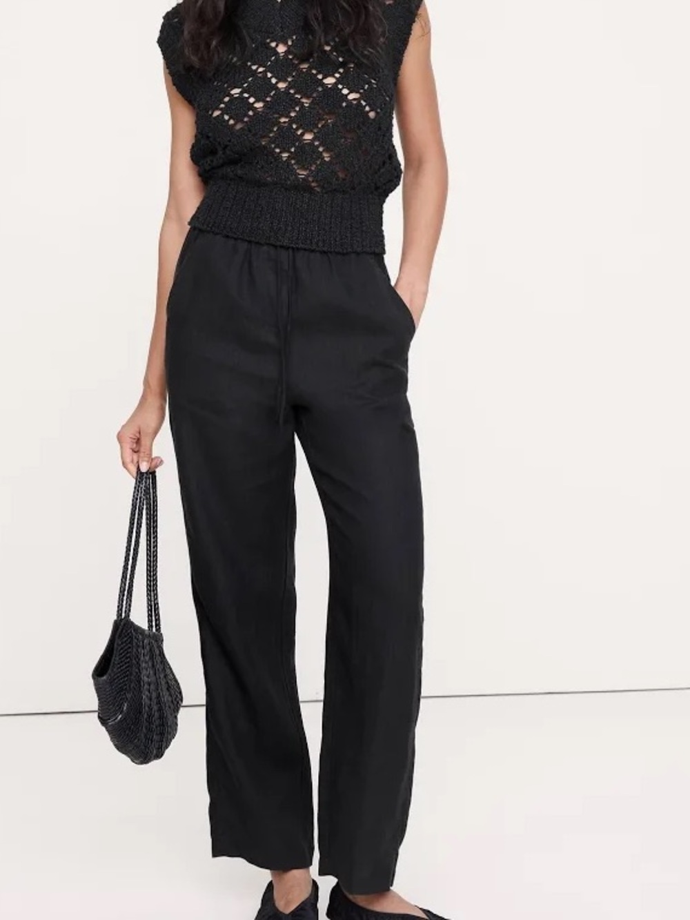 Banana Republic Women's Straight-Leg Pull-On Pant In Linen